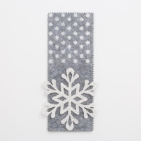 Новый год. Конверт для столовых предметов &laquo;Снежинка&raquo; 8х22 см, 100% п/э, фетр
