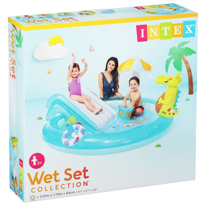 Игровой центр &laquo;Крокодильчик&raquo;, 201 х 170 х 84 см, с горкой и игрушками, от 2 лет, 57165NP