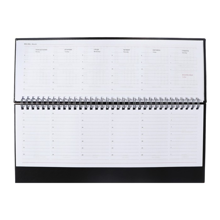 Планинг недатированный 100 х 300 мм, 56 листов, на гребне, обложка из искусственной кожи, чёрный Планинг недатированный 100 х 300 мм, 56 листов, на гребне, обложка из искусственной кожи, чёрный