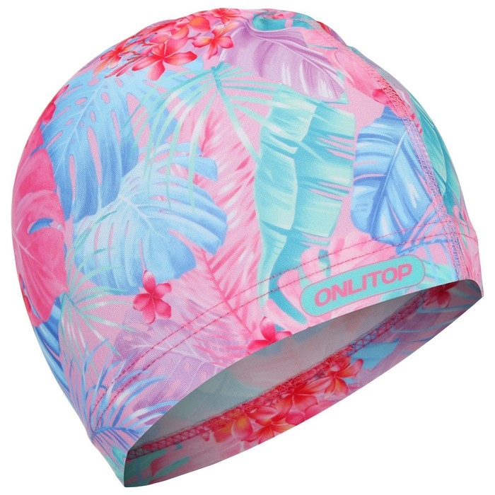Шапочка для плавания взрослая ONLYTOP &laquo;Тропики&raquo;, тканевая, обхват 54-60 см