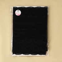 Кружевная эластичная ткань, 190 мм &times; 2,7 &plusmn; 0,5 м, цвет чёрный