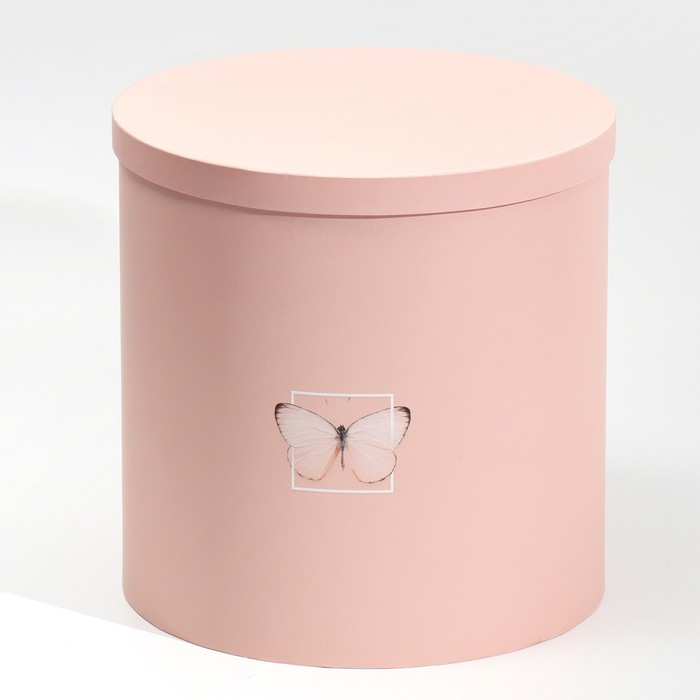 Набор круглых коробок 5 в 1, упаковка подарочная, &laquo;Бабочки&raquo;, 23 х 23 х 25 ‒ 15 х 15 х 15 см