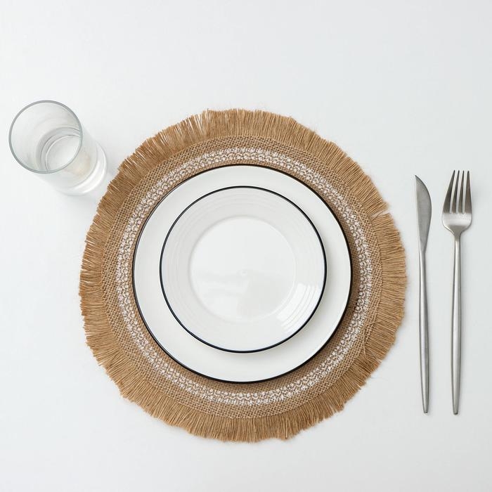 Салфетка сервировочная на стол «Африка», d=30 см, цвет белый Салфетка сервировочная на стол «Африка», d=30 см, цвет белый