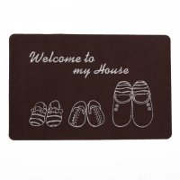 Коврик придверный грязезащитный Доляна &laquo;Тапочки&raquo;, влаговпитывающий, 35&times;58 см, цвет МИКС