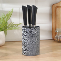 Подставка для ножей с наполнителем Доляна «Кракле», 14×9 см, цвет чёрный Подставка для ножей с наполнителем Доляна «Кракле», 14×9 см, цвет чёрный