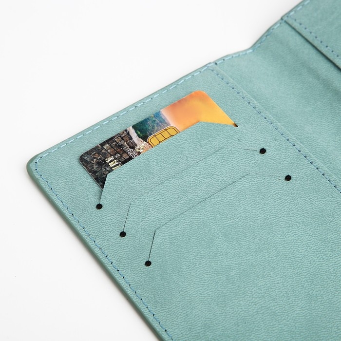 Обложка для паспорта, цвет мятный Обложка для паспорта, цвет мятный