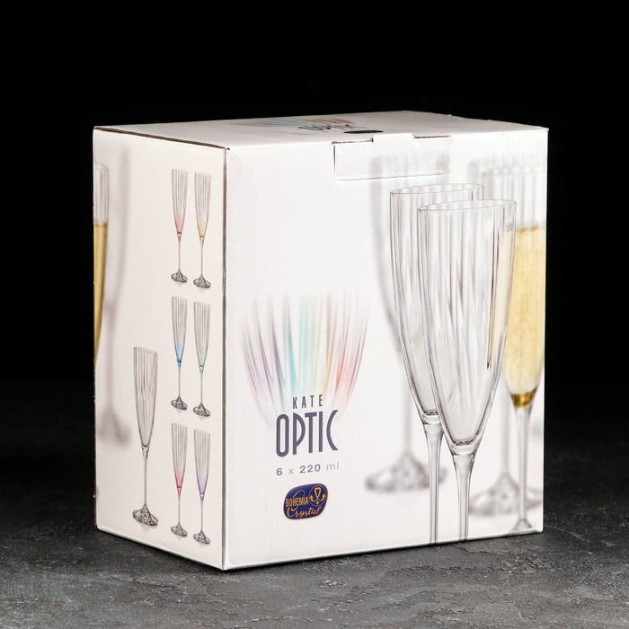 Набор бокалов для шампанского &laquo;Кейт&raquo;, 220 мл, 6 шт.