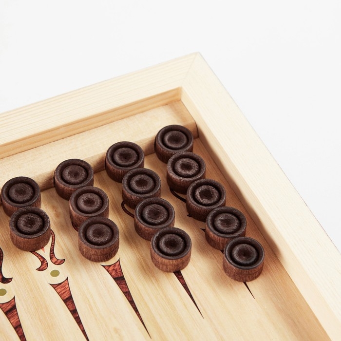 Нарды деревянные большие, настольная игра "Облачный змей", 60 х 60 см, с шашками