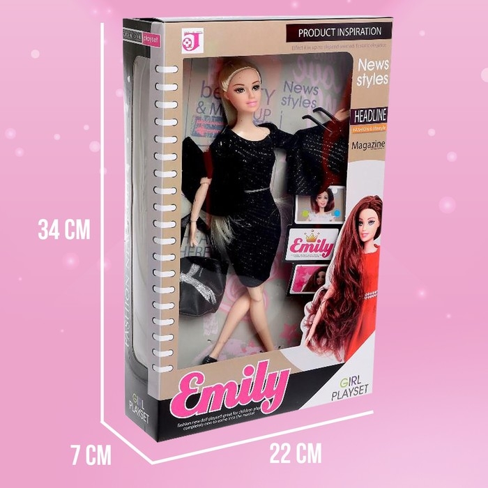 Кукла-модель &laquo;Эмели&raquo; в платье, с аксессуарами