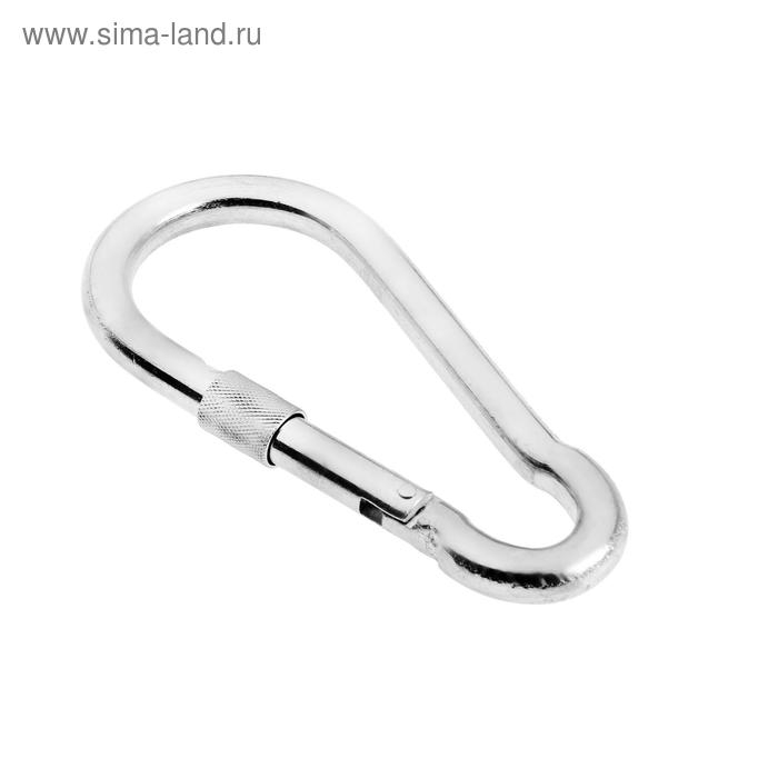 Карабин монтажный с фиксатором ТУНДРА krep, DIN5299D, 14х180 мм, оцинкованный Карабин монтажный с фиксатором ТУНДРА krep, DIN5299D, 14х180 мм, оцинкованный