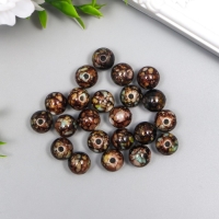 Бусины для творчества пластик "Мраморные. Кофе" d=1,2 см набор 20 гр