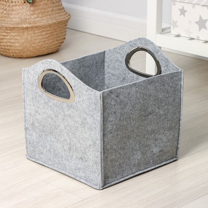 Органайзер для хранения SILVER, 31&times;31&times;32 см, 24 л, с ручками, цвет светло-серый