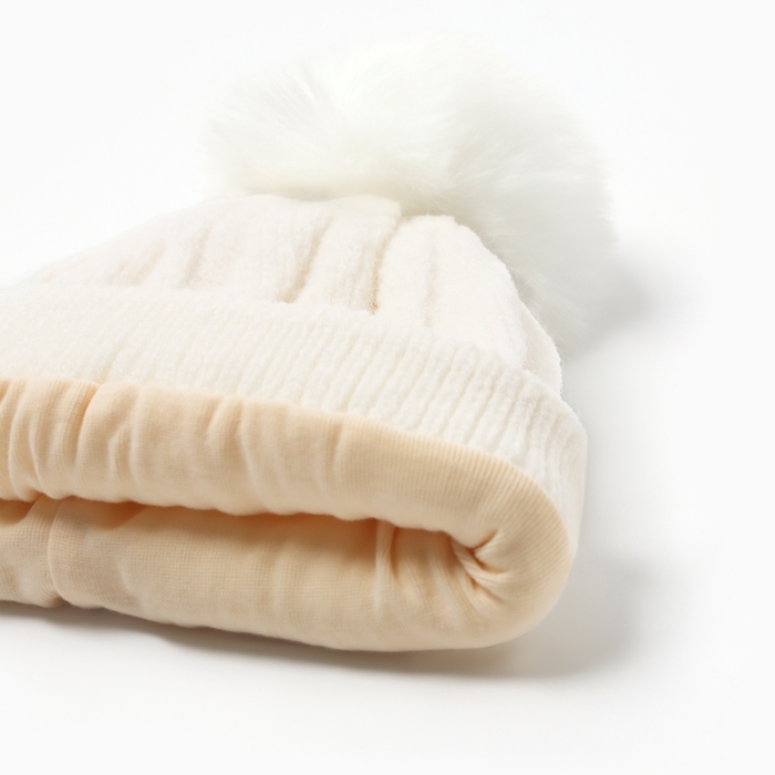 Шапка детская MINAKU, цвет молочный, р-р 46-48
