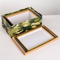 Набор коробок 3 в 1, упаковка подарочная, &laquo;С 23 февраля&raquo;, 26 х 17 х 10 - 32,5 х 20 х 12,5 см