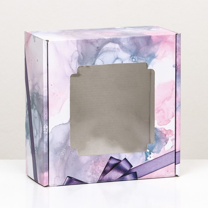 Коробка самосборная, с окном, Коробка самосборная, с окном, "Мелодия" 19 х 19 х 9 см набор 5 шт