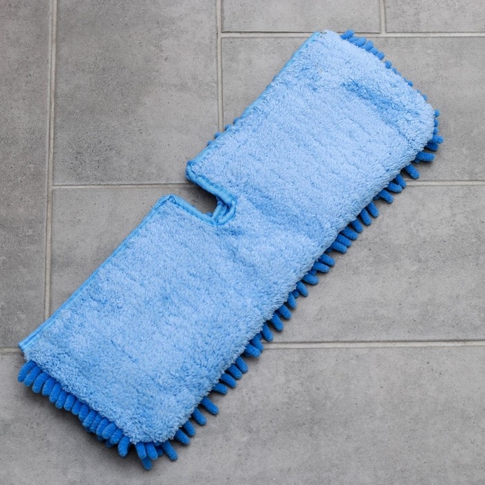 Насадка для плоской двусторонней швабры Доляна, 40&times;14 см, микрофибра, букли, цвет МИКС