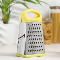 Тёрка четырёхгранная &laquo;Релайн&raquo;, 14&times;12&times;23 см, прорезиненное дно, цвет МИКС