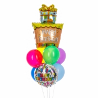 Набор шаров &laquo;Happy Birthday. Подарок&raquo;, латекс, фольга, 9 шт.