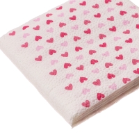 Салфетки бумажные однослойные "Сердца"розовые 24х24 см, набор 20 шт. Салфетки бумажные однослойные "Сердца"розовые 24х24 см, набор 20 шт.