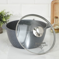 Набор посуды №1 &laquo;Гранит&raquo;, 3 предмета: сковорода d=26 см, ковш 1,7 л, кастрюля 5 л, крышки, антипригарное покрытие