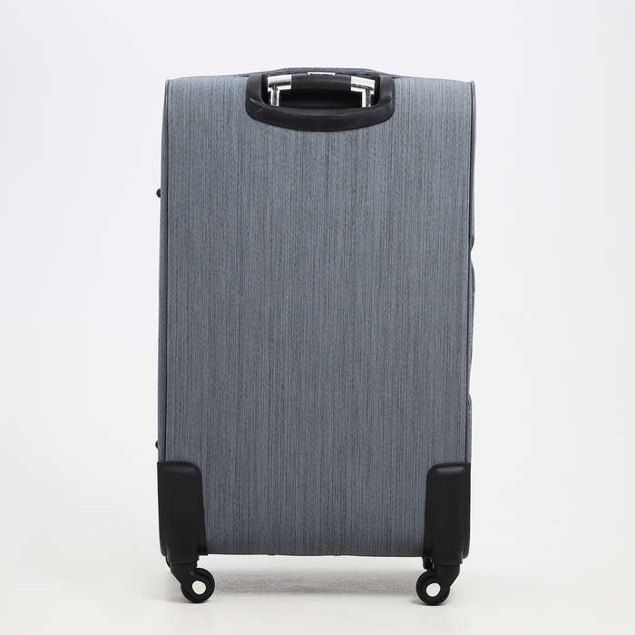 Чемодан большой 95 л (L), отдел на молнии, с расширением, кодовый замок, 4 колеса, наружный карман, цвет серый