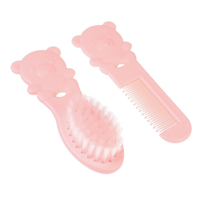 Набор расчесок &laquo;Мишка&raquo;, 2 шт., цвет розовый