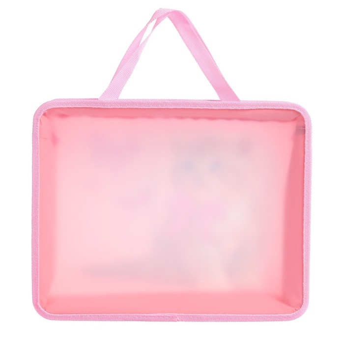 Папка с ручками А4, 330 х 260 х 75 мм, пластиковая, ручки-тесьма, Calligrata Папка с ручками А4, 330 х 260 х 75 мм, пластиковая, ручки-тесьма, Calligrata "Котик"