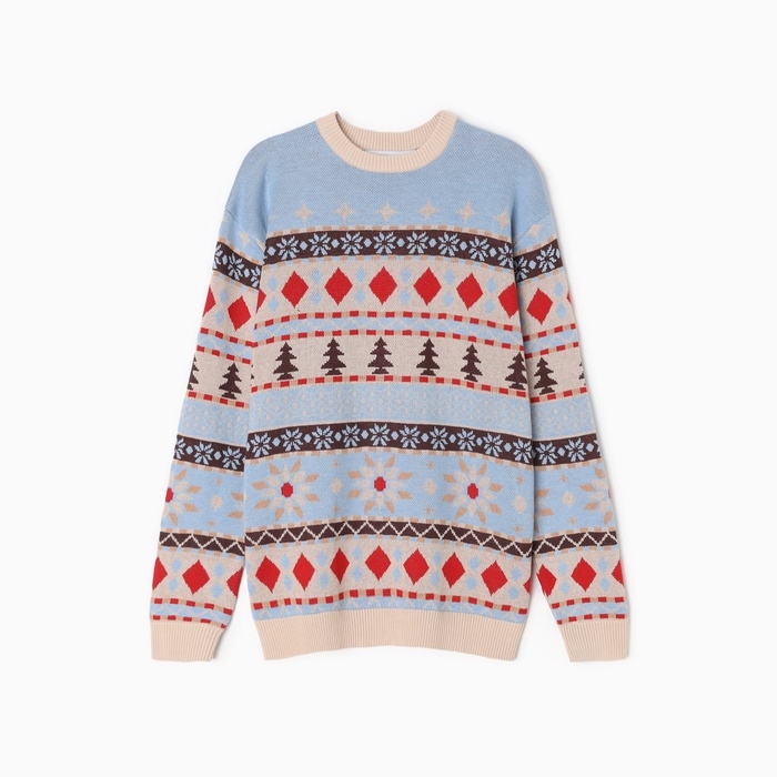 Новый год. Джемпер вязаный детский KAFTAN Scandinavia размер 36 (134-140 см),  голубой