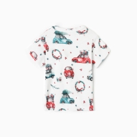 Футболка детская MINAKU "New Year's cars", цвет белый, рост 68-74 см