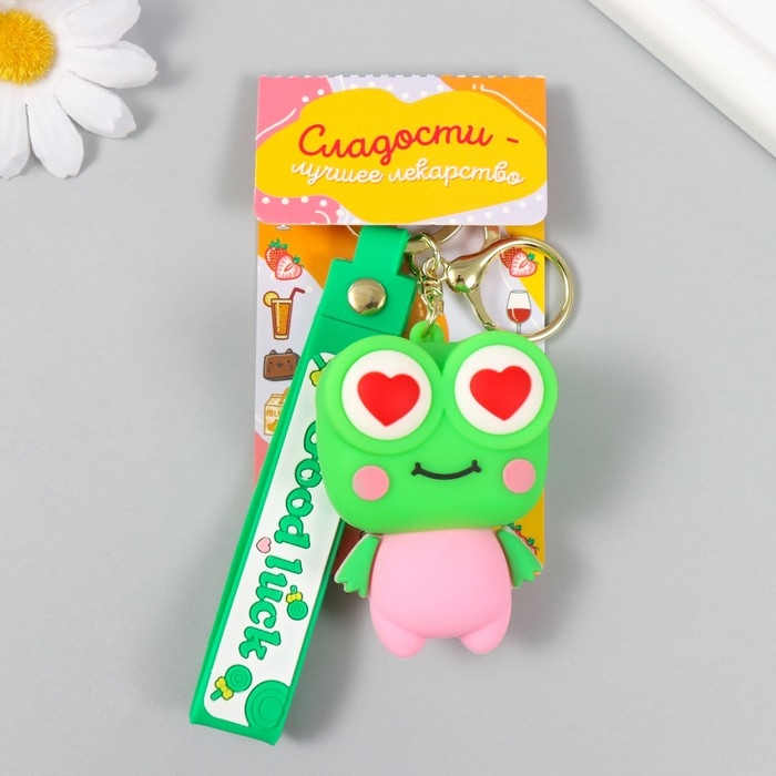 Брелок резина с карабином, ремешком антистресс Брелок резина с карабином, ремешком антистресс "Лягуха" выскакивают глаза 3,5х4,5х6,7 см