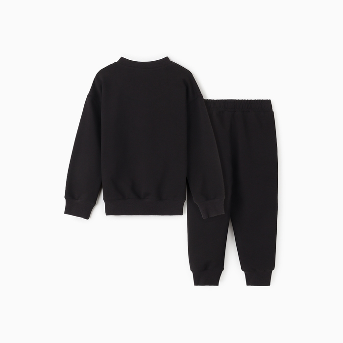 Комплект для мальчика (джемпер, брюки), цвет чёрный, рост 128 см