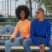 Свитшот унисекс Set In, ярко-синий меланж, размер 3XL