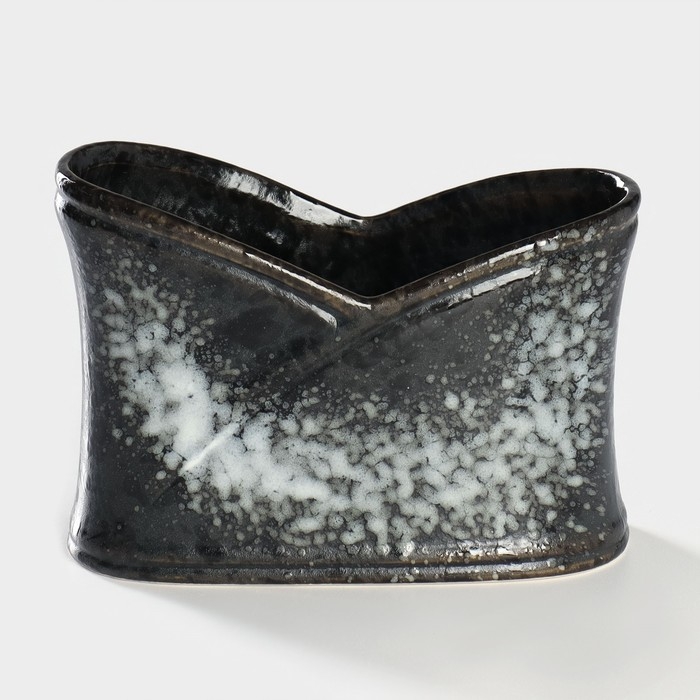 Салфетница фарфоровая Magistro &laquo;Ночной дождь&raquo;, 12&times;5,7&times;8,2 см, цвет чёрный