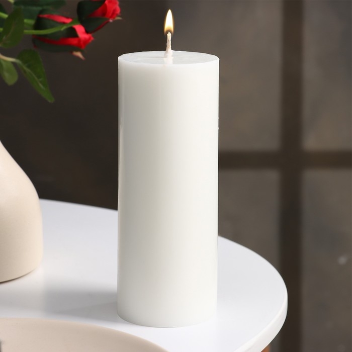 Свеча-цилиндр гладкая, 7х15см, белая, 24 ч Свеча-цилиндр гладкая, 7х15см, белая, 24 ч