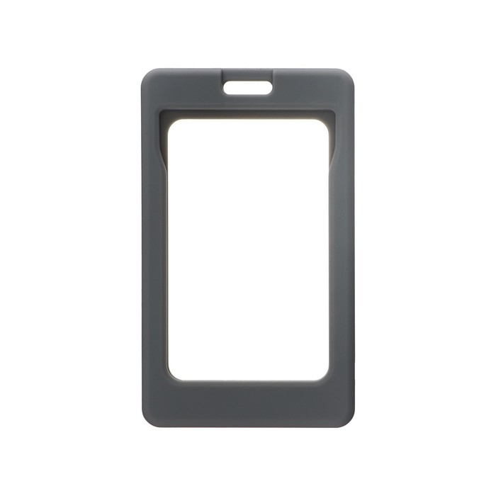 Бейдж вертикальный, внешний 101х67 мм, внутренний 85х54 мм, софтач, серый Бейдж вертикальный, внешний 101х67 мм, внутренний 85х54 мм, софтач, серый