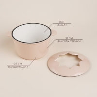 Фондю чугунное с эмалированным покрытием SL Home, d=17 см, h=10 см, цвет бежевый Фондю чугунное с эмалированным покрытием SL Home, d=17 см, h=10 см, цвет бежевый