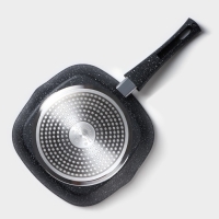 Сковорода гриль квадратная Magistro Dark, 24×24 см, ручка съёмная soft-touch, антипригарное покрытие, индукция, цвет чёрный Сковорода гриль квадратная Magistro Dark, 24×24 см, ручка съёмная soft-touch, антипригарное покрытие, индукция, цвет чёрный