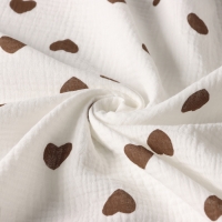 Пеленка двухслойная Крошка Я Love, 130х100см, муслин,100 % хлопок