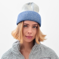 Шапка женская MINAKU, цвет синий, размер 56-58 Шапка женская MINAKU, цвет синий, размер 56-58