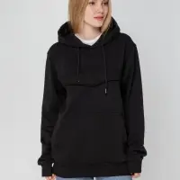 Худи унисекс с карманом на груди Chest Pocket, черное, размер XS/S