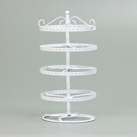 Подставка для украшений «Вертушка», 4 яруса, металл, 15×15×35см, цвет белый Подставка для украшений «Вертушка», 4 яруса, металл, 15×15×35см, цвет белый