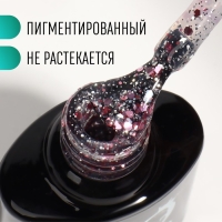 Гель лак для ногтей, &laquo;GLITTER FLASH&raquo;, 3-х фазный, 8мл, LED/UV, цвет прозрачный/розовый (07)