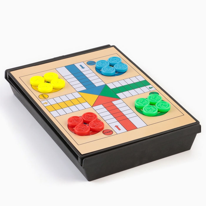 Настольные игры магнитные 5 в 1, шахматы, шашки, шашматы, лудо, змеи и лестницы 16.5 х 12 см