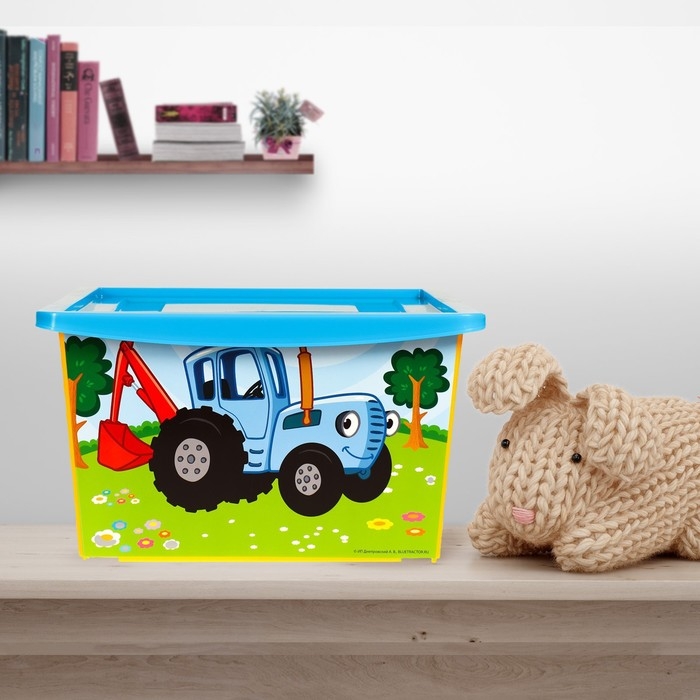 Ящик для игрушек, с крышкой, &laquo;Синий трактор&raquo;, объём 30 л