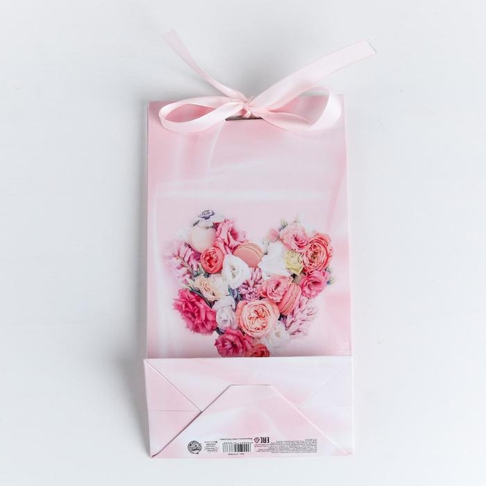 Пакет подарочный с лентой, упаковка, &laquo;Мечтай&raquo;, 13 х 23 х 7 см