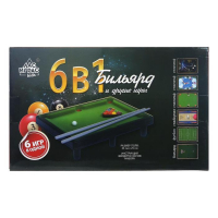 Настольный бильярд «6 в 1: бильярд, стикбол, стикбоулинг, стик гольф, фингербол», 1-2 игрока, 4+ Настольный бильярд «6 в 1: бильярд, стикбол, стикбоулинг, стик гольф, фингербол», 1-2 игрока, 4+
