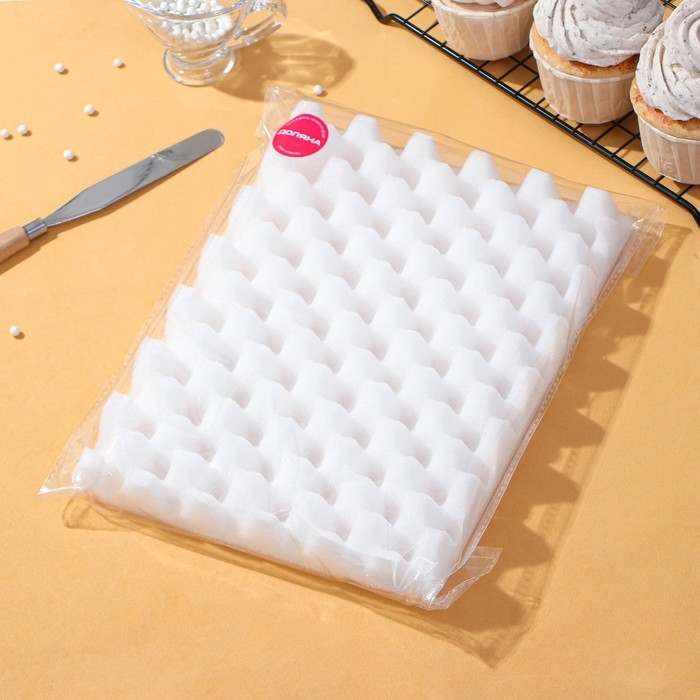 Мат для сушки цветов из мастики Доляна, 24,5&times;19&times;2,5 см, цвет белый