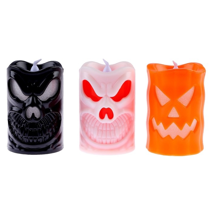 Хэллоуин. Свеча светодиодная &laquo;Привидение&raquo;, цвет МИКС