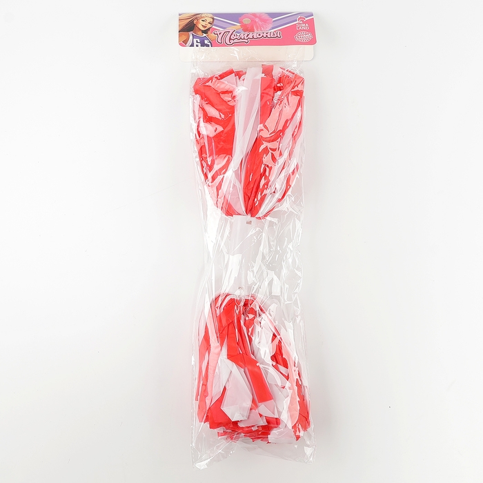 Помпон 1шт, цвет белый+ красный Помпон 1шт, цвет белый+ красный