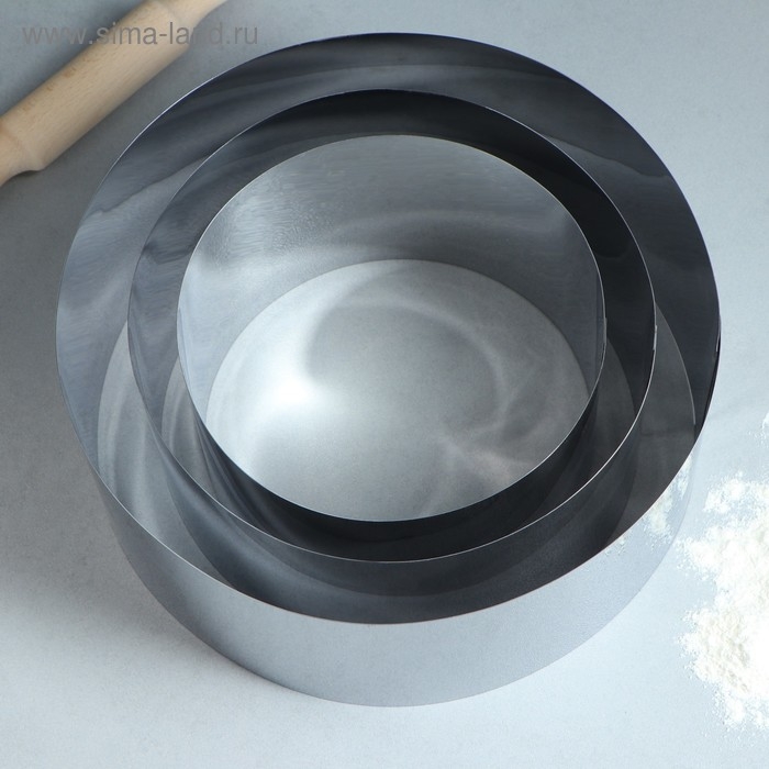 Набор форм для выпечки и выкладки &laquo;Круг&raquo;, d-30, h-14 см, 3 шт